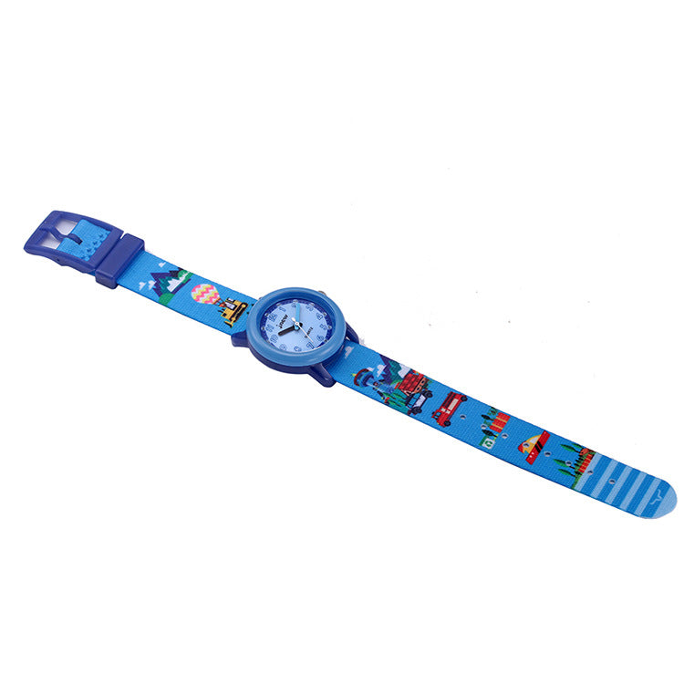 Cartoon kids quartz watch with ribbon