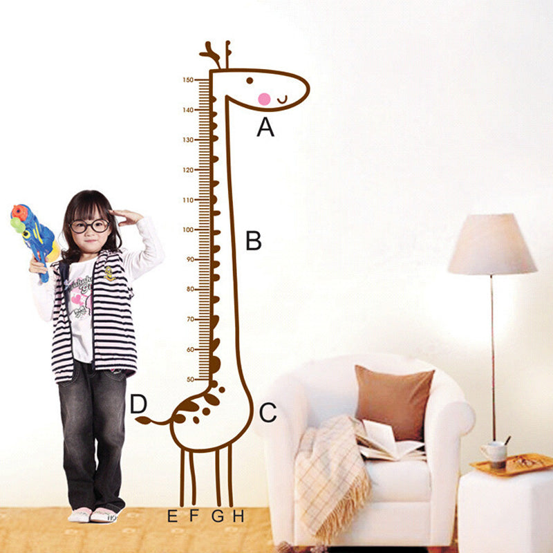 Cartoon Kindergarten Kids Giraffe Height Sticker